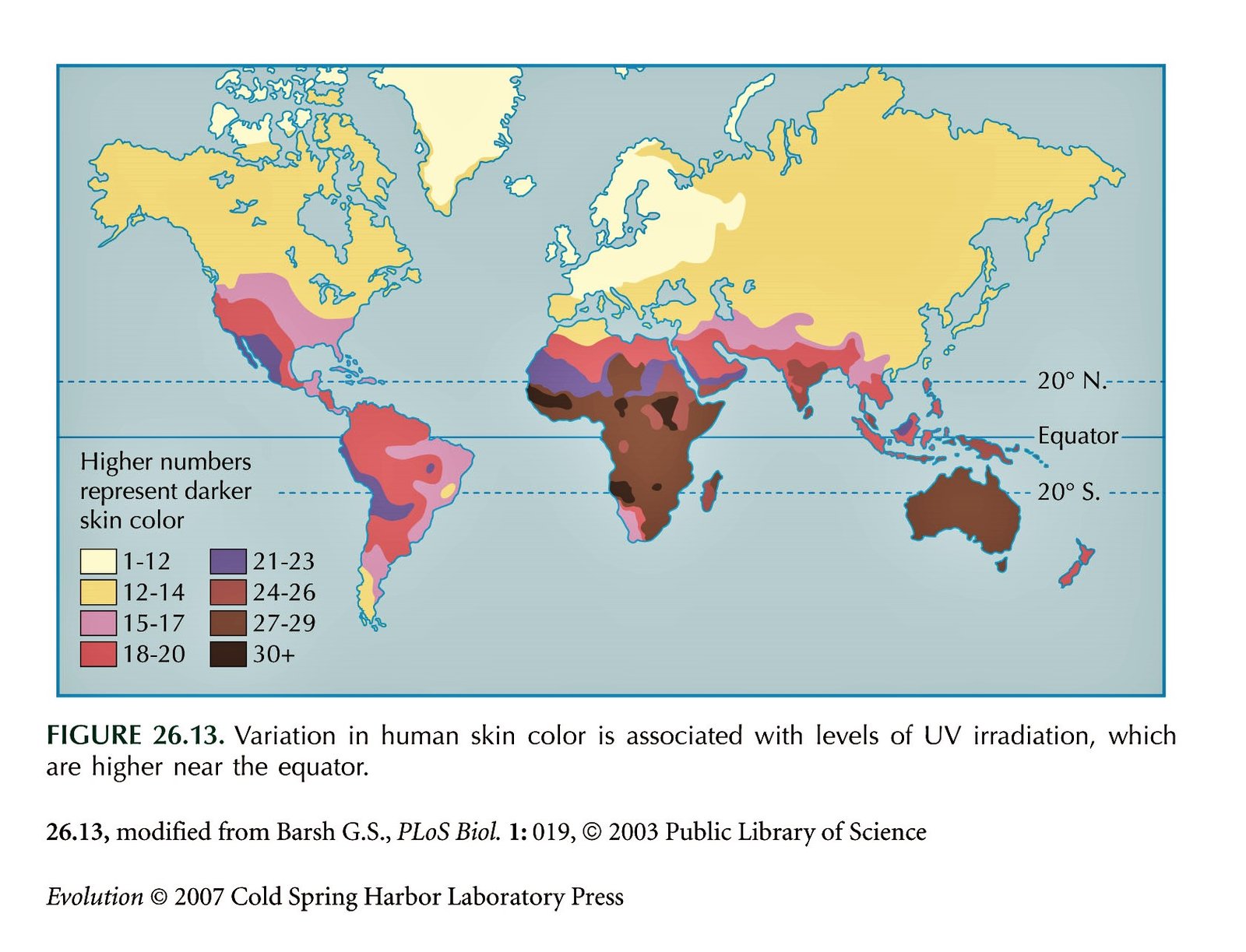 map of human skin color