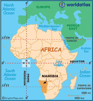namibia africa map