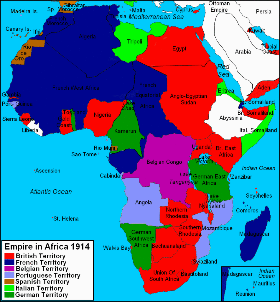 colonized map of africa