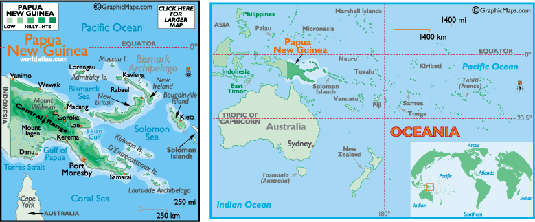 papua new guinea asia map