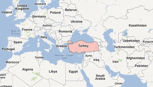 turkey on world map 00