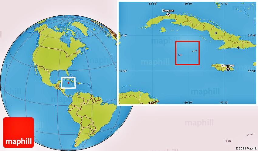 Savanna style location map of Cayman Islands.