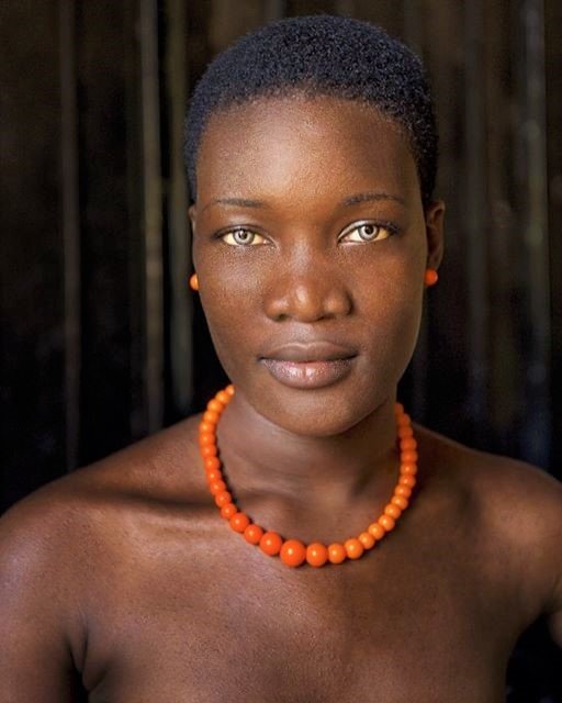 Woman with blue eyes in Port-au-Prince, Haiti