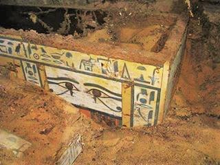 The mummy of a woman near Aswan