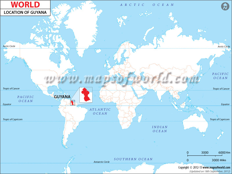 guyana world map