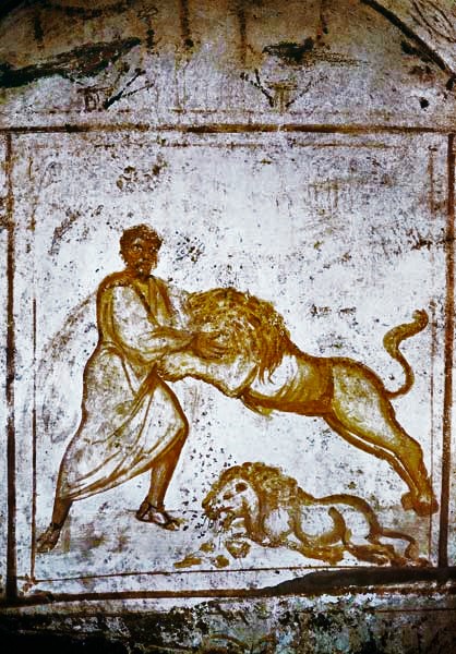 Samson wrestling with the lions 0