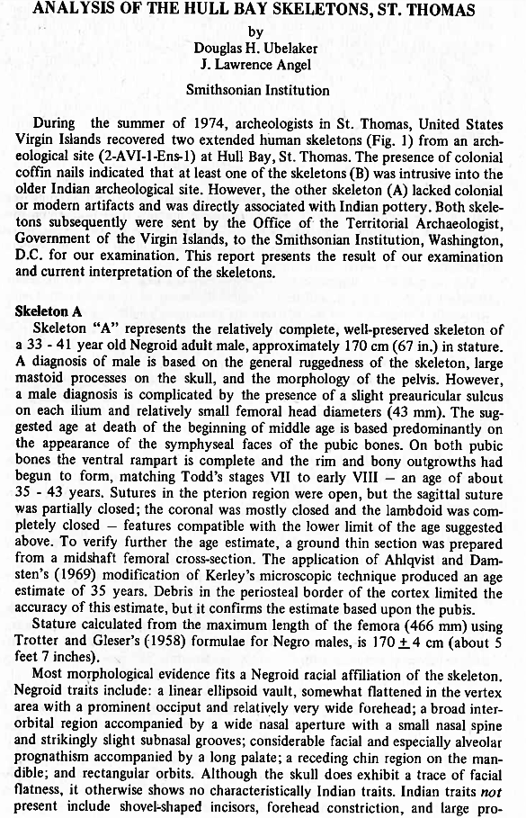 Forgotten or Unknown: Virgin Islands Hull Bay Skeletons Dated 1250 AD?