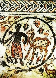 black man with camel mosaic