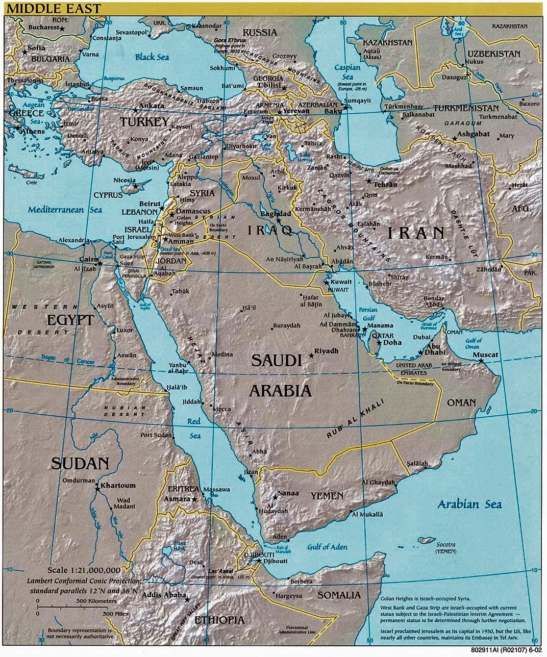 Egypt Israel Iraq map