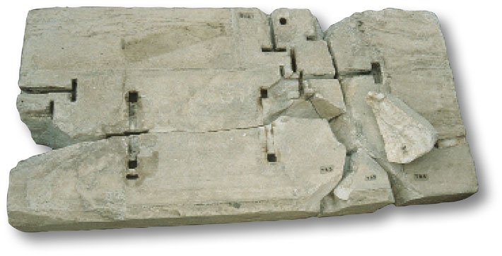 Key stone cuts in the Acropolis Parthenon Fragment