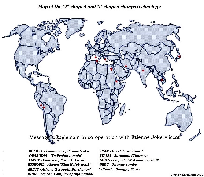 map of ancient metal clamps world wide 0