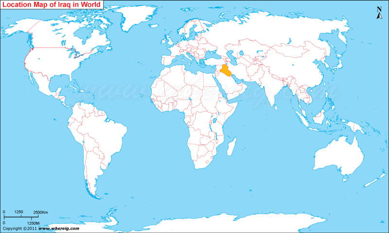 world map of Iraq