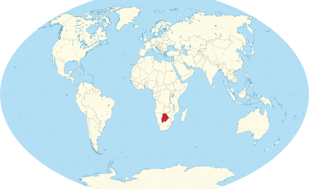 Botswana, Africa world map