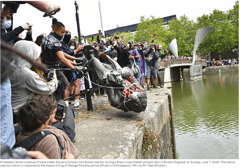 Statue of British slave trader was torn down